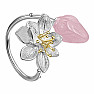 Ring for a witch Flower with rose quartz Ag 925