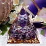 Orgonite pyramid Lotus flower with amethyst