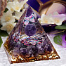 Orgonite pyramid Lotus flower with amethyst