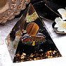 Orgonite pyramid with black agate Tree of life