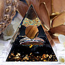 Orgonite pyramid with black agate Tree of life