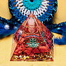 Hamsa Pyramid Orgonite with crystal crystal