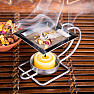 Metal incense burner in silver color modern design