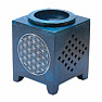 Aroma lamp made of talc Flower of life blue