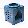 Aroma lamp made of talc Flower of life blue