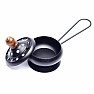 Black metal incense burner with 7.5 cm handle