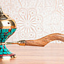 Selena brass incense burner with tyrkenite