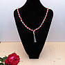 Japa Mala necklace made of carnelian beads and crystal