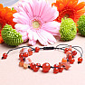 Carnelian bead bracelet with Shamballa clasp