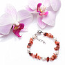 Carnelian chopped bracelet with pearls