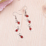 Agate red fashion long earrings with rings