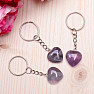 Keychain with amethyst heart size M