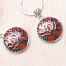 Keychain with red jasper and tree of life