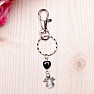 Obsidian keychain with heart and angel