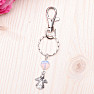 Opal keychain with heart and angel