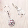 Keychain with rose quartz and dragon