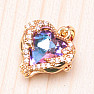 Heart pendant with purple-blue cubic zirconia