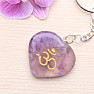 Amethyst chevron keychain heart Om