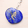 Lapis lazuli keychain heart with Ham symbol