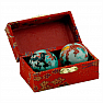 Health Chinese meditation balls against stress Dragon and Phoenix Green