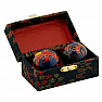 Health Chinese meditation balls against stress Dragon and Phoenix dark blue