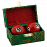 Health Chinese meditation balls against stress Yin Yang red