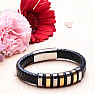 Men's knitted leather bracelet with stainless steel ornaments