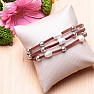 Pearls and metal beads triple leather bracelet