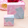 Paper gift box pink-blue for rings and earrings 9.2 x 9.2 cm