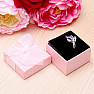 Paper gift box pink with organza for rings 5 x 5 cm