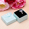 Turquoise paper gift box with organza for rings 5 x 5 cm