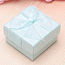 Turquoise paper gift box with organza for rings 5 x 5 cm