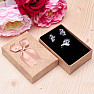 Papaya paper gift box with ribbon bow and earrings 6.3 x 9.3 cm