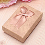 Papaya paper gift box with ribbon bow and earrings 6.3 x 9.3 cm