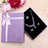 Paper purple gift box with ribbon for jewelry sets 12.5 x 16 cm