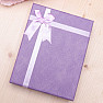 Paper purple gift box with ribbon for jewelry sets 12.5 x 16 cm