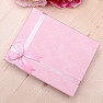 Paper pink gift box with ribbon for jewelry sets 12.5 x 16 cm