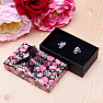 Paper gift box flower black for rings and earrings 8 x 5 cm