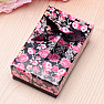 Paper gift box flower black for rings and earrings 8 x 5 cm