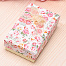 Yellow floral paper gift box for rings and earrings 8 x 5 cm