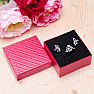 Paper gift box red patterned for all types of jewelry 7.5 x 7.5 cm