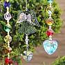 Angel and heart Feng Shui curtain to the window of metal and rainbow crystal