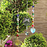 Angel and heart Feng Shui curtain to the window of metal and rainbow crystal