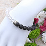 Lava stone and crystal bead bracelet