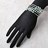 Crystal and steel with aventurine fashion bracelet wide wrap