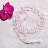 Japa Mala necklace made of rose gold beads and crystal