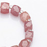 Cut strawberry crystal and seed beads bracelet RB Design 136