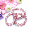 Cut strawberry crystal and seed beads bracelet RB Design 136