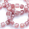 Cut strawberry crystal and seed beads bracelet RB Design 136