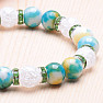 Jadeite and cracked crystal bracelet RB Design 129